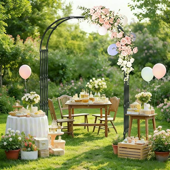 Garden Arch Trellis, 6.9FT Metal Garden Arbor Trellis - Image 5