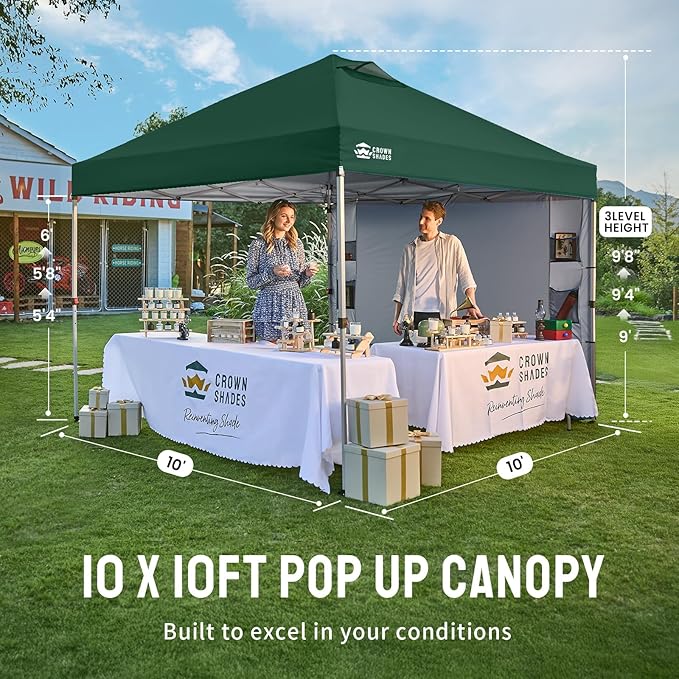 CROWN SHADES Canopy Tent 10x10 Pop Up Canopy Outdoor Shade - Image 7