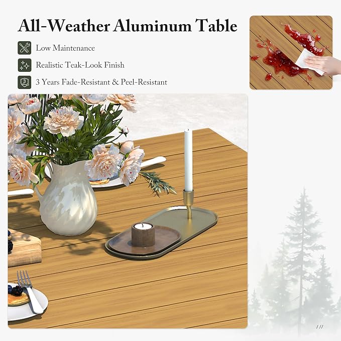 PURPLE LEAF 11 Pieces Patio Dining Set - Image 3