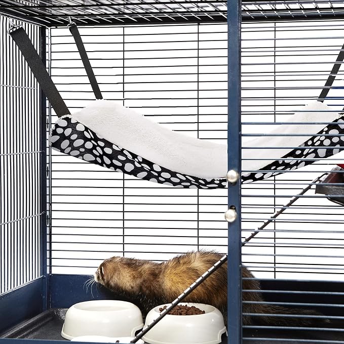 Jetec 2 Pieces Reversible Cat Hanging Hammock Soft Breathable Pet Cage Hammock - Image 7