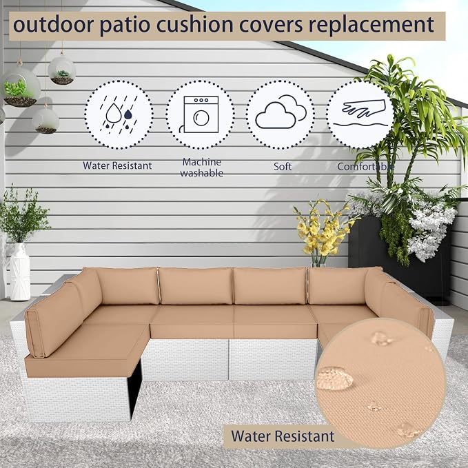 Outdoor Cushion Covers for Patio Furniture, Patio Cushion Covers Replacement - Image 6