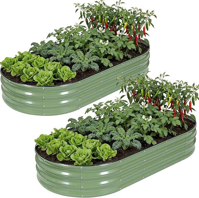 Galvanized Raised Garden Bed Outdoor, Rust-Resistant Garden Planter Box by HEALSTOK