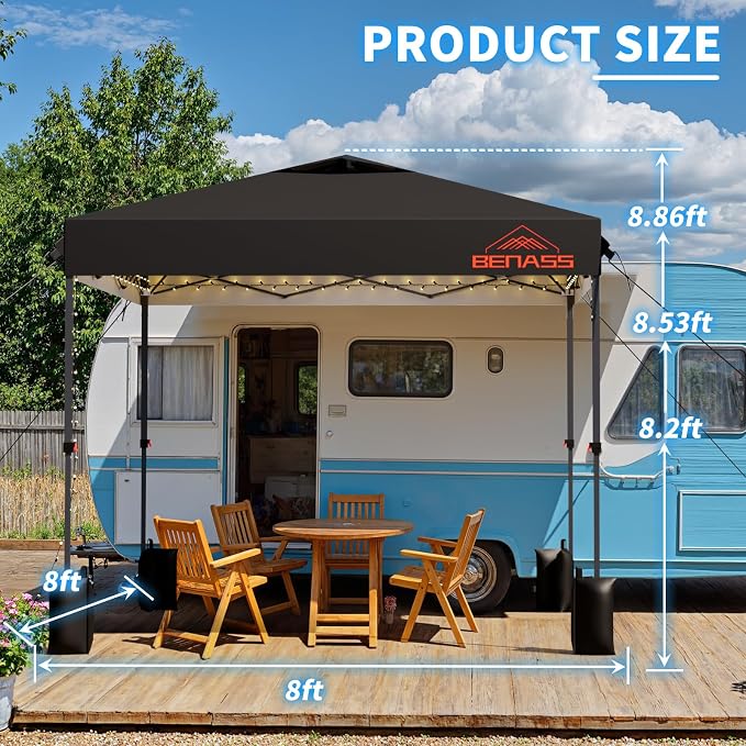 8x8 Pop Up Canopy, Easy Up Canopy Tent, Heavy Duty Tents - Image 2