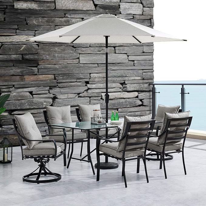 Hanover Lavallette 7-Piece Patio Dining Set, Modern Outdoor Dining Set - Image 2