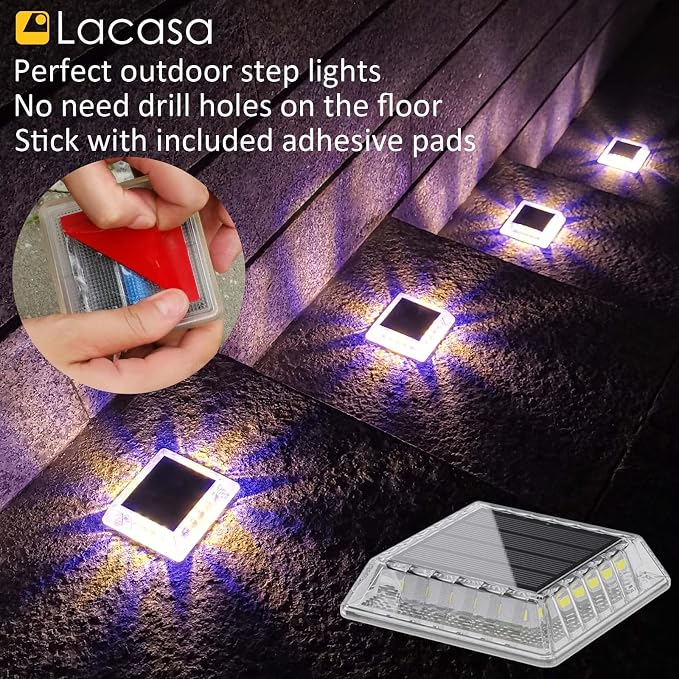 Lacasa Outdoor Solar Light, 4 Pack 30LM IP68 Waterproof Solar Garden Light Auto - Image 2