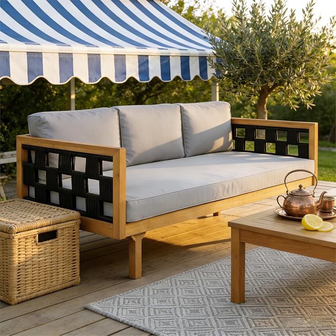 Christopher Knight Home Rosie Acacia Wood Outdoor Daybed Sofa - Image 4