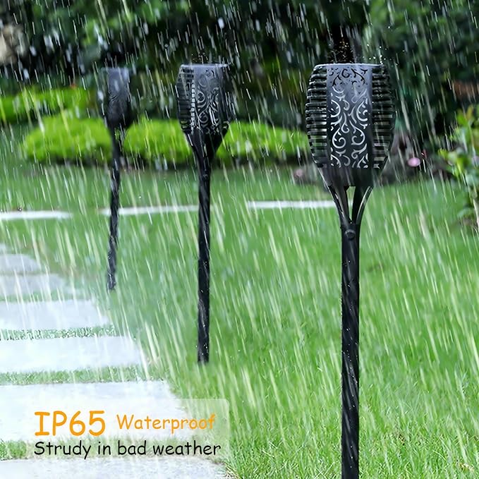 4 Pack Outdoor Solar Flame Light, Solar Lights Outdoor - Image 2