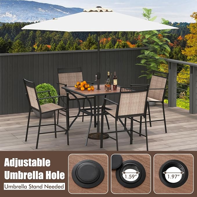 Tangkula Metal Square Patio Dining Table - Image 6