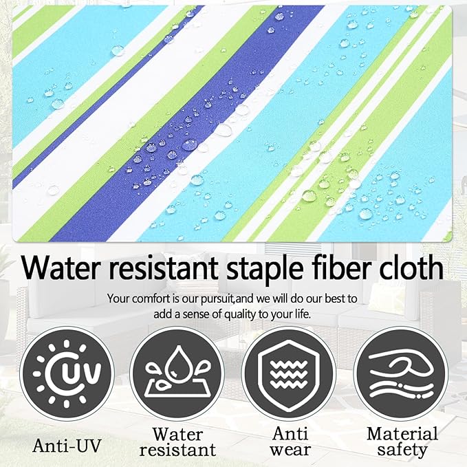 14Pcs Outdoor Cushion Covers Replacement Washable Waterproof UV w/Zipper - Image 4