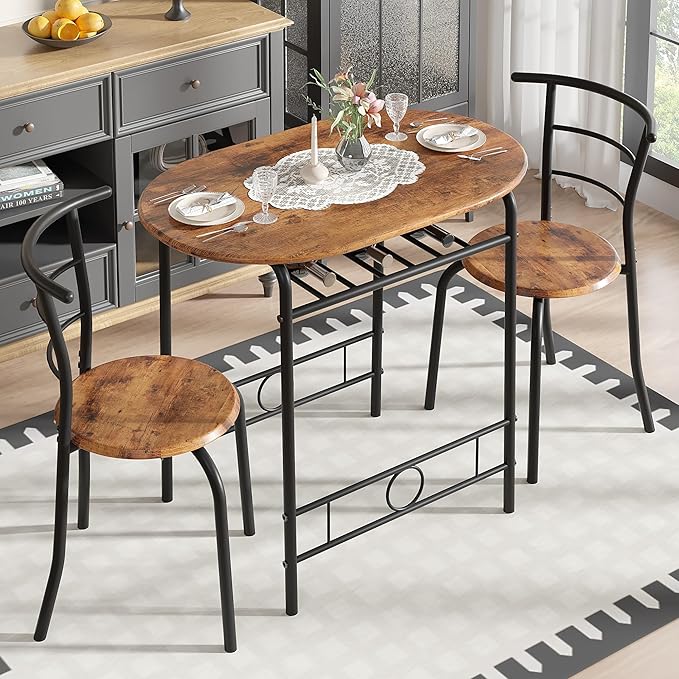 VECELO 3-Piece Dining Table Set by VECELO
