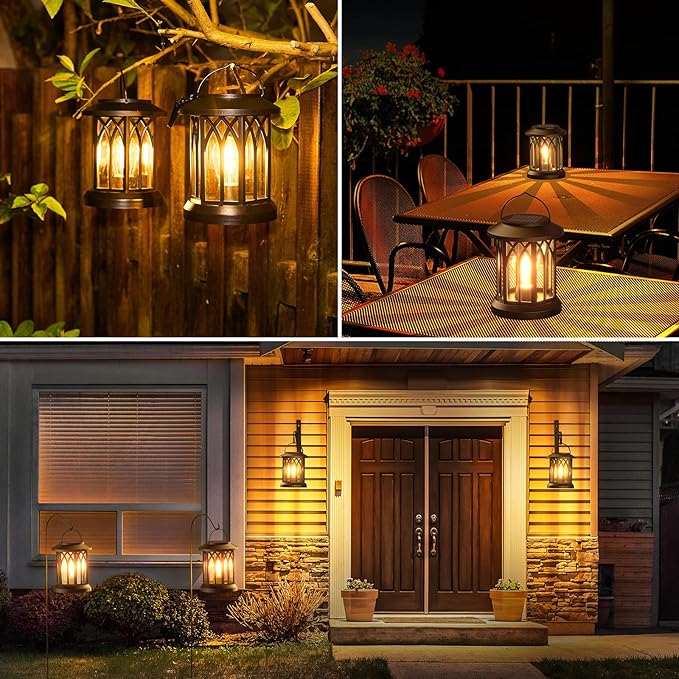 WdtPro Solar Lanterns Outdoor Waterproof, Upgraded Bright Hanging Solar Lights - Image 4