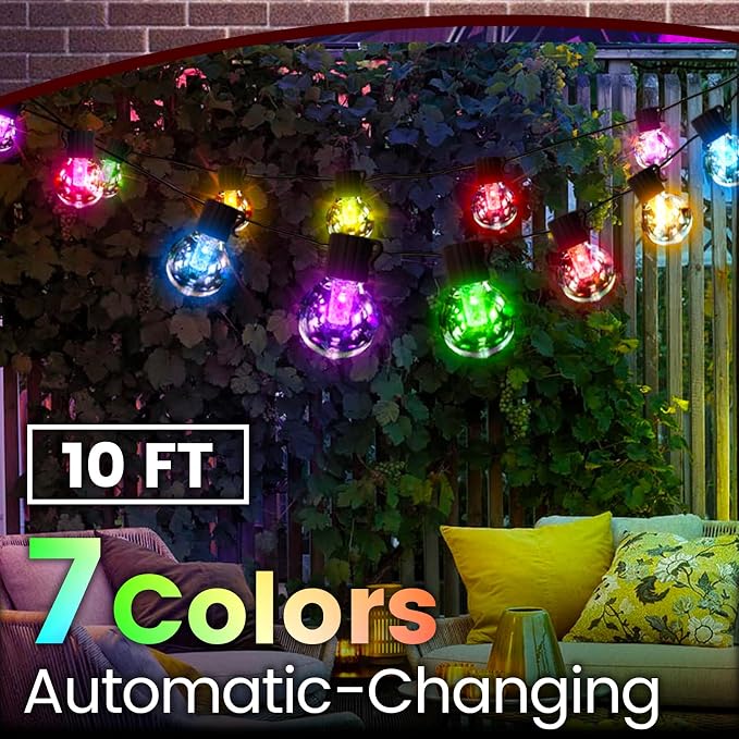 10FT Color Changing String Lights Outdoor- LED Patio Lights - Image 8