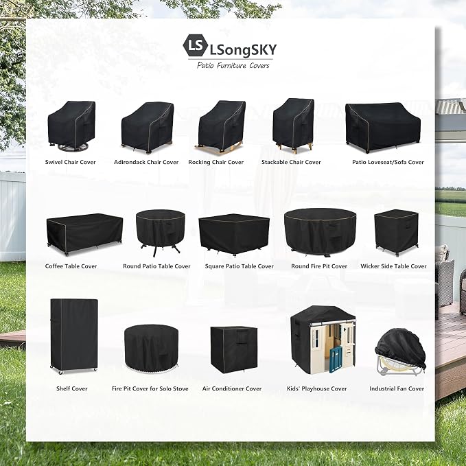 Outdoor Swivel Lounge Chair Cover 2 Pack, 100% Waterproof Heavy Duty Outdoor - Image 2