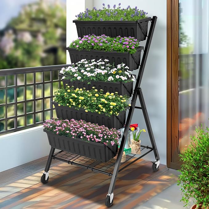 Homdox 5-Tier Vertical Garden Bed - 4FT Vertical Raised Bed with 5 Garden - Image 8