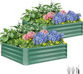 ZORMY 2 Pcs 4x4x1ft Galvanized Raised Garden Bed Outdoor, Metal Planter Boxes by ZORMY