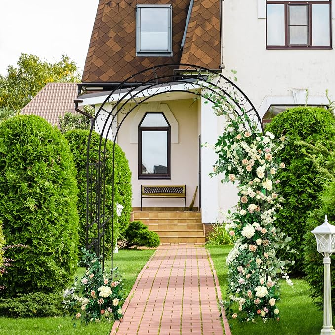 7FT Heavy Duty Steel Garden Arbor - Image 9