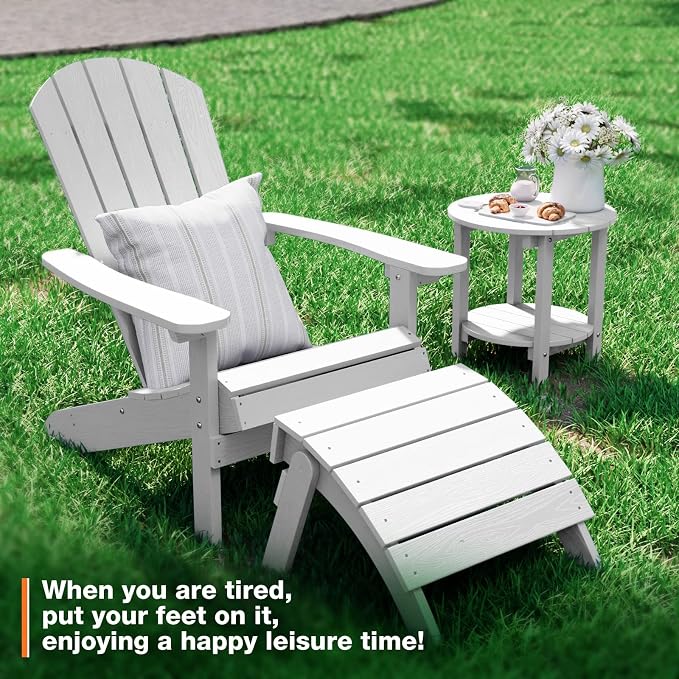 YEFU Adirondack Ottoman, Patio Foot Rest, Adirondack Foot Rest, Folding - Image 2