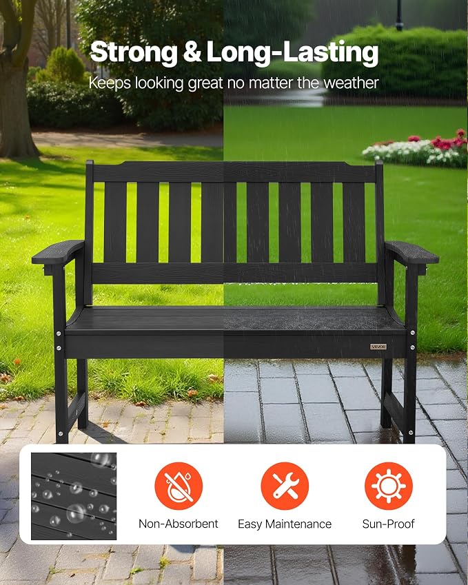 VEVOR Outdoor Bench, 50.5 inch, 800 lbs Weight Capacity - Image 4