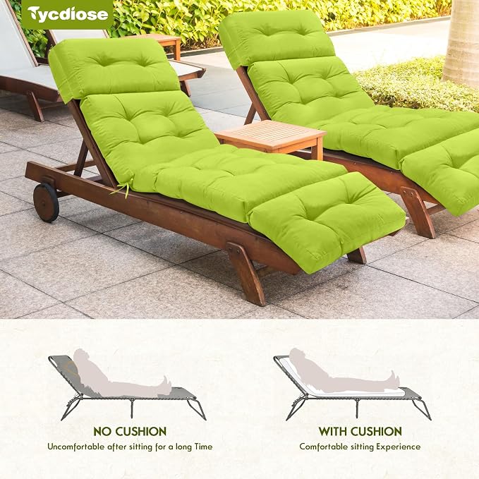 Waterproof Chaise Lounge Chair Cushions Outdoor 74.4 x 22 x 4.7 Inches - Image 6
