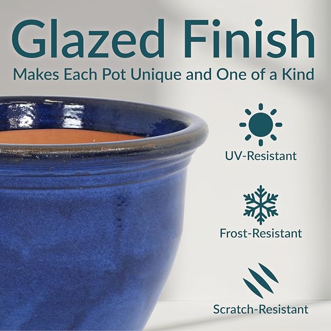 Sunnydaze Large Ceramic Plant Pot - Image 4