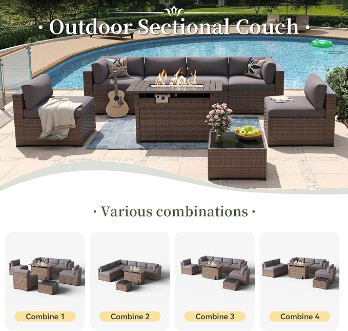 Aoxun 8 Piece Patio Furniture Set - Image 8