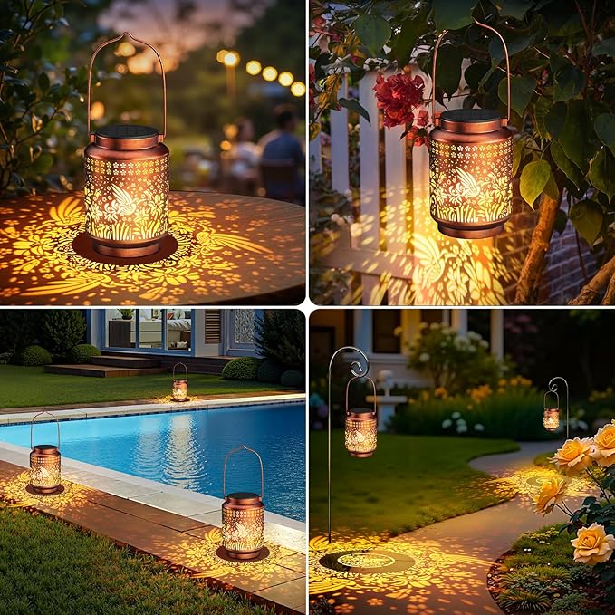 KOOPER 2 Pack Solar Lanterns Outdoor Waterproof Birthday Gifts - Image 5
