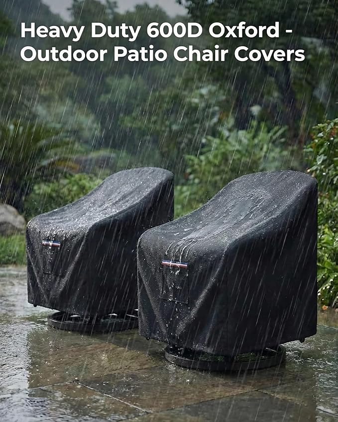 Waterproof Patio Chair Covers, 35W x 37D x 36H inches Heavy Duty Outdoor - Image 3