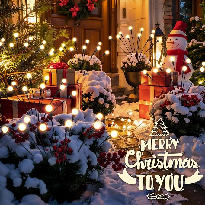Solar Christmas Decorations, 120 LED Firefly Solar Christmas Lights Outdoor - Image 2