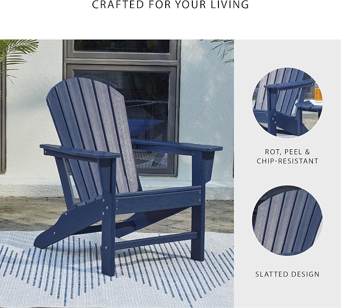 Signature Design by Ashley Outdoor Sundown Treasure HDPE Patio Adirondack Chair - Image 5