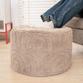 Asuprui Round Ottoman Pouf Ottoman Foot Stool Seat Faux Fur Bean Bag Foot Rest by Asuprui
