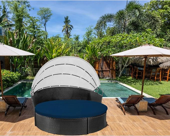 Outdoor Weatherproof Sunproof Waterproof Round Bed Cover, - Image 6
