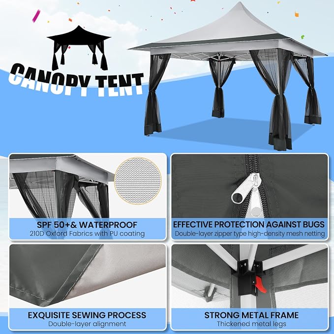 COBIZI 12x12 Pop up Canopy Gazebo on Clearance, Outdoor Canopy Tent - Image 2