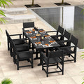 9-Piece Outdoor Dining Set, HDPE Weatherproof Patio Table and Chairs Set by BIVODA