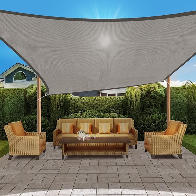 HappyTrends Sun Shade Sail, Heavy Duty UV Protection Beach Shade Canopy Wind by HappyTrends