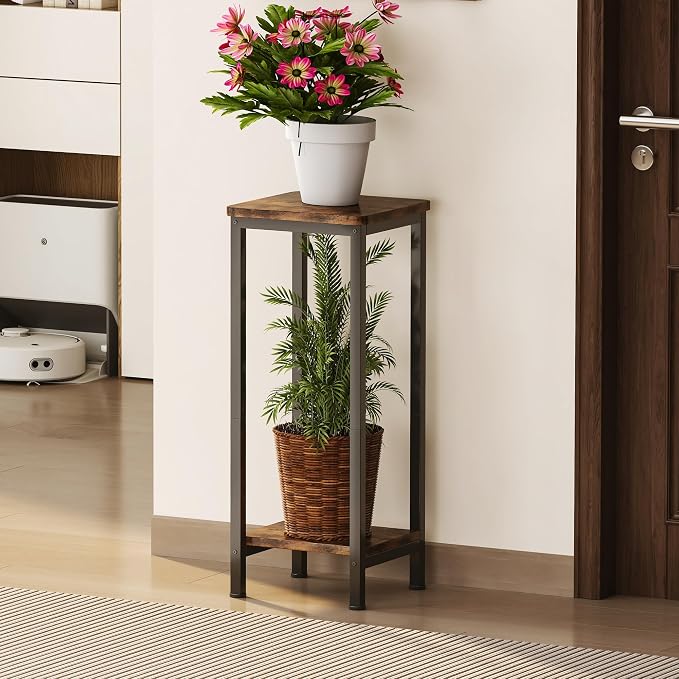 Homeiju 2-Pack Plant Stand Indoor, 2 Tier Wood Corner Plant Stand, Modern - Image 7