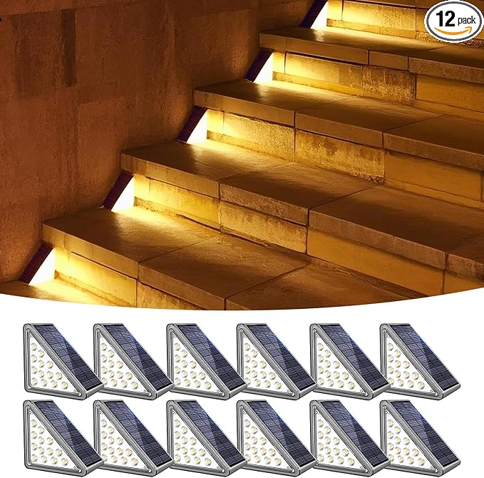 Solar Step Lights Outdoor Stair Light, Deck Lights Outdoor Powered IP65 by JEJOT
