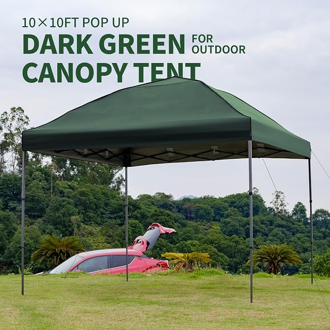 10x10 Pop Up Canopy Tent with 2 Sidewalls, Easy Up Canopy Outdoor Party Sun - Image 9