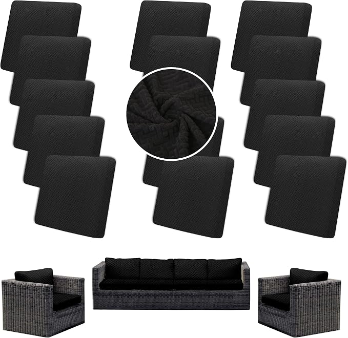 Outdoor Cushion Covers Set, Replacement by SUKAIKEQA