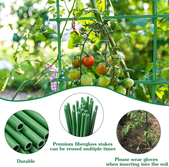 Garden Stakes 17Inch 40Pack, DIY Tall Plant Support Stakes of 4Ft, HAINANSTRY - Image 6