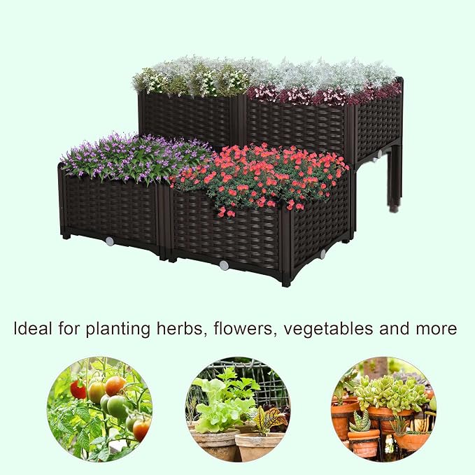 Outsunny 4 Piece Raised Garden Bed - Image 3