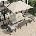 HDPE Patio Furniture Set with Cantilever Umbrella, Outdoor Couch with Washable by YourPerfectOutdoorEscape