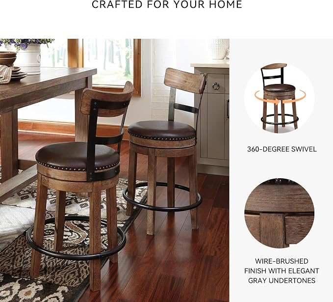 Signature Design by Ashley Pinnadel |24.25" Counter-Height Swivel Bar Stool – - Image 5