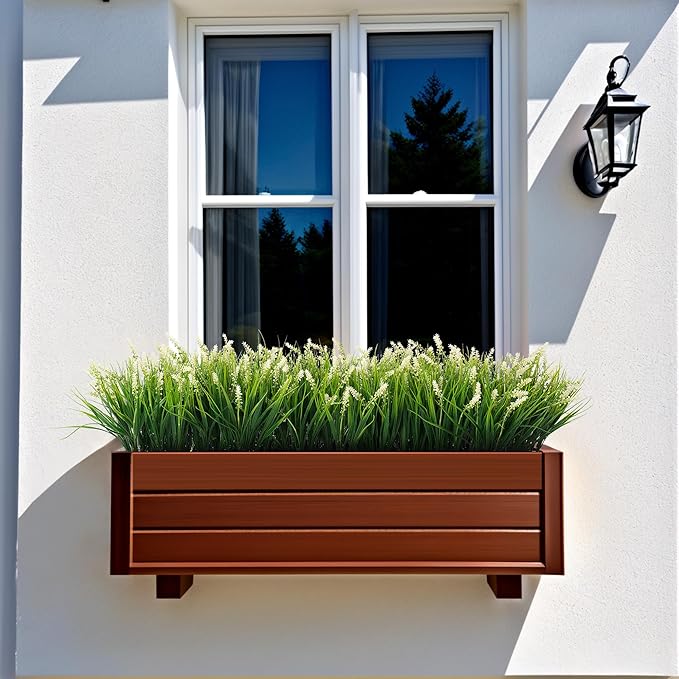 Artificial Faux Plants Flowers for Outdoor Decorations, Fake Monkey Grass for - Image 4