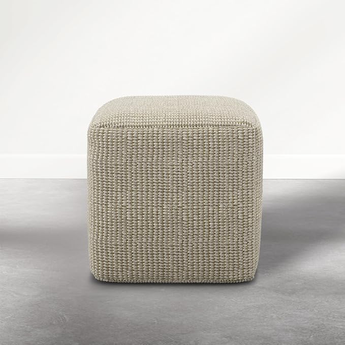 SIMPLIHOME Zelma Square Pouf – 18 inch Wide Upholstered PET Polyester Ottoman - Image 5