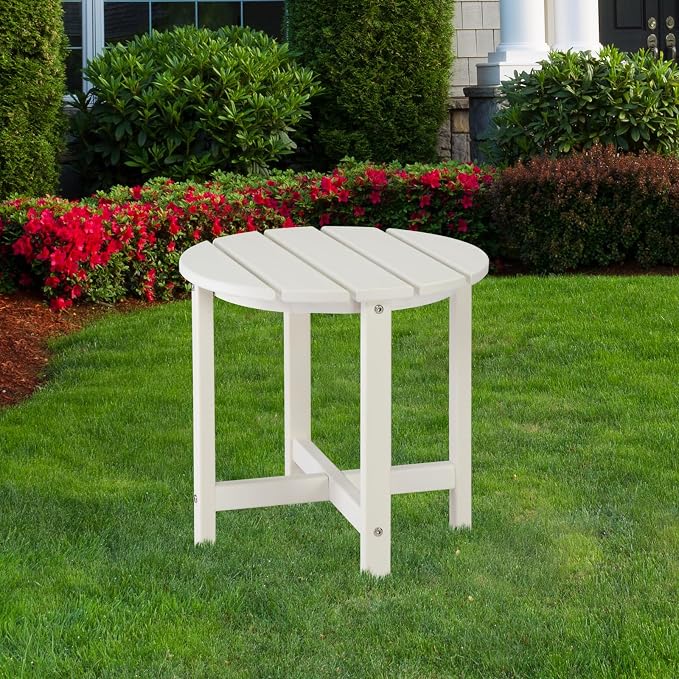 Beach Outdoor Side Table with 2 Layer Storage, Plastic Waterproof and UV - Image 2