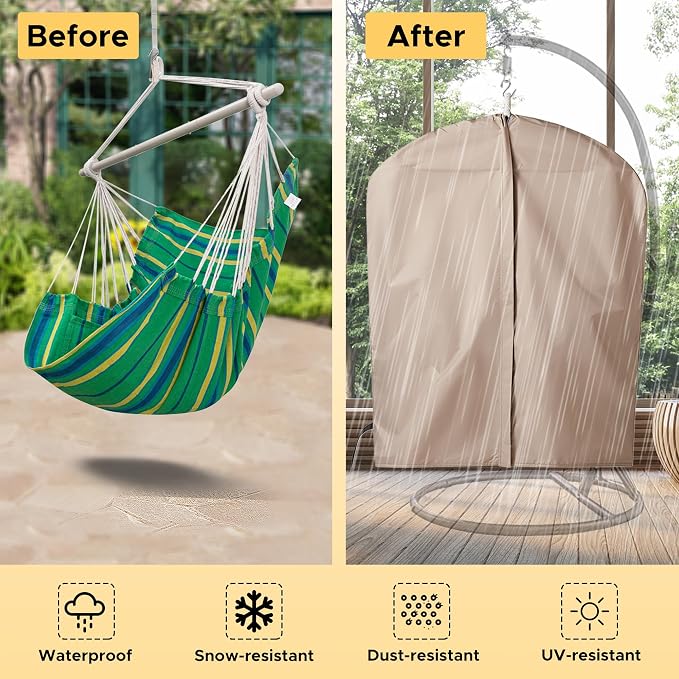 Miztli Hammock Chair with Hanging Chair Cover – Max 500 Lbs, Steel Spreader Bar - Image 2
