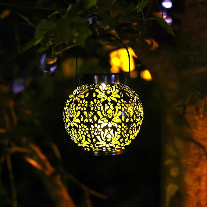 LUZ DEL Gifts 2 Pack Solar Lanterns Outdoor Gifts, Elegant Rose Pattern - Image 9