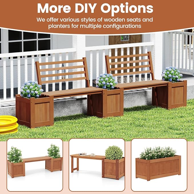 Giantex 2-in-1 Outdoor Bench - Image 9