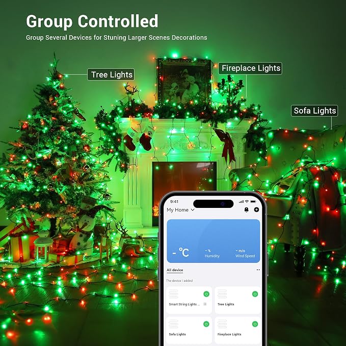 Brizled Smart Color Changing Christmas Lights, 66ft 200LED WiFi String Lights - Image 4