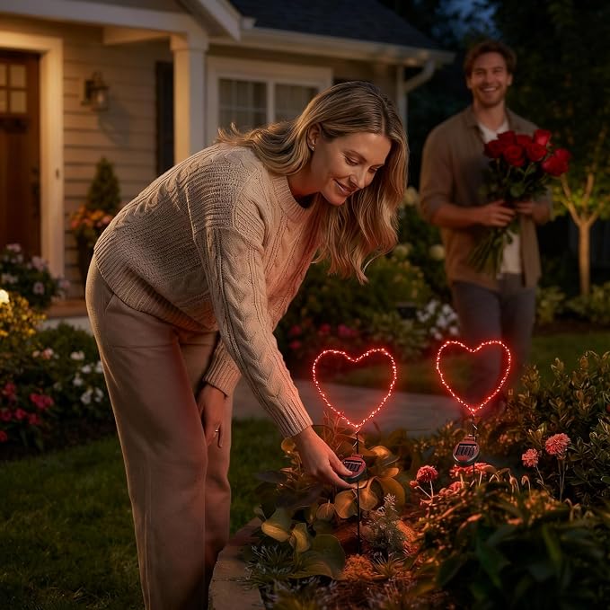 Solar Heart Garden Stake Light - Image 9